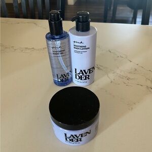 VS PINK LAVENDER LOTION, Oil And BODY SCRUB SET NWT!